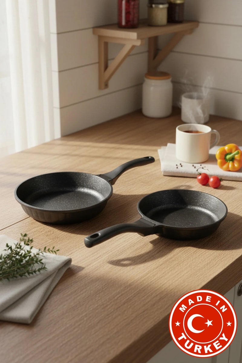 Bernardo Olimpos Granite 2-Piece Pan Set Black 20-24 cm (Made in Turkey) - Image 1